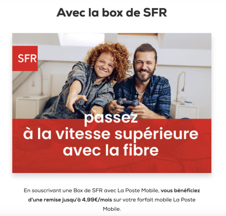 Box internet de La Poste Mobile présentée avec ses équipements
