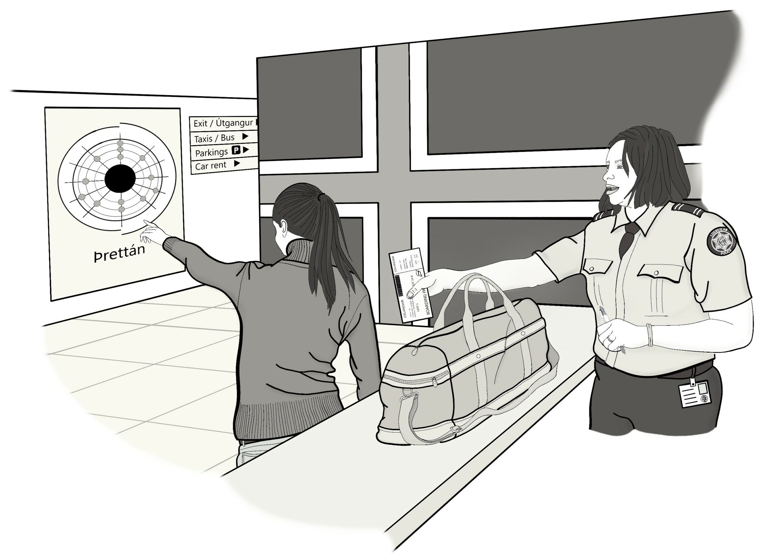 Femme mystérieuse à l'aéroport