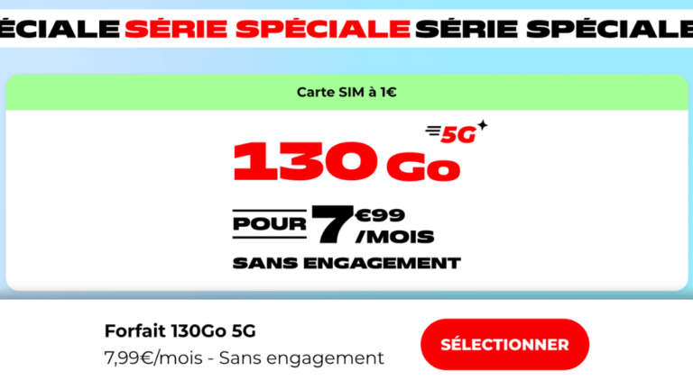Forfait mobile 130 Go à petit prix en illustration de consommation data