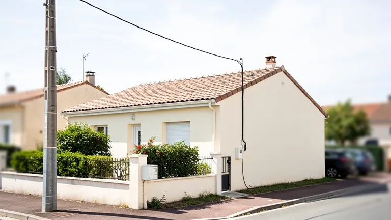 Raccordement fibre aérienne vers une maison