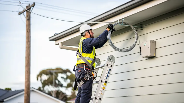 Installation d’une fibre aérienne en façade